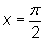 x equals pi over two