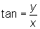 tangent equals y over x