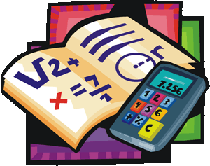Math book and calculator