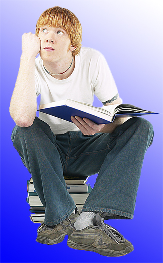 Boy studying