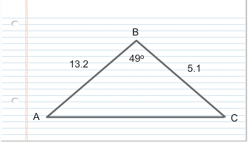 Diagram of triangle ABC