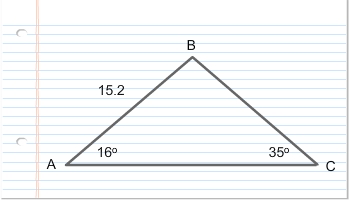 Diagram of triangle ABC