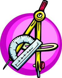 Protractor and a math compass